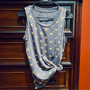 Fall Pumpkin Muscle Tank Top | S